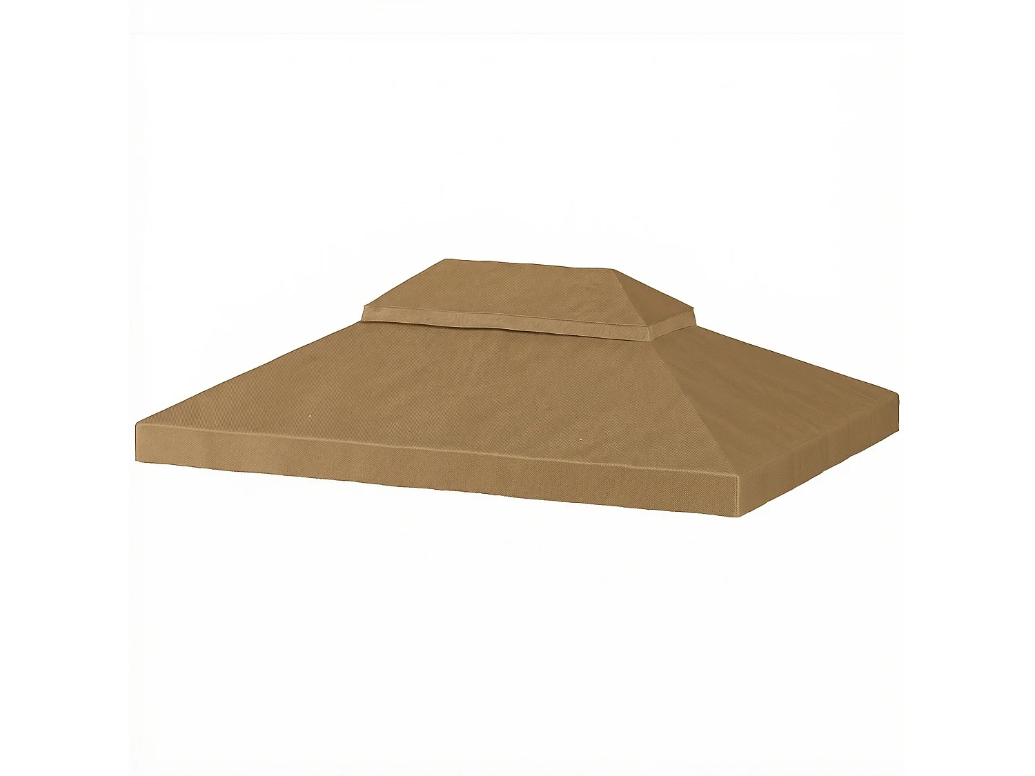 Toile de rechange barnum tonnelle 4 x 3 m - toit double avec œillets drainage - polyester haute densité 370 g/m² beige