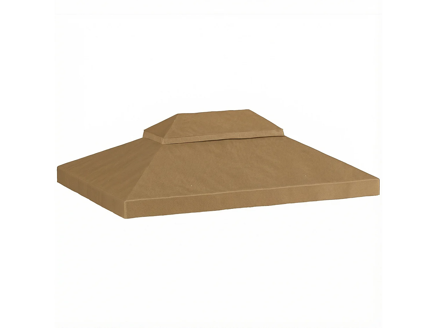 Toile de rechange barnum tonnelle 4 x 3 m - toit double avec œillets drainage - polyester haute densité 370 g/m² beige