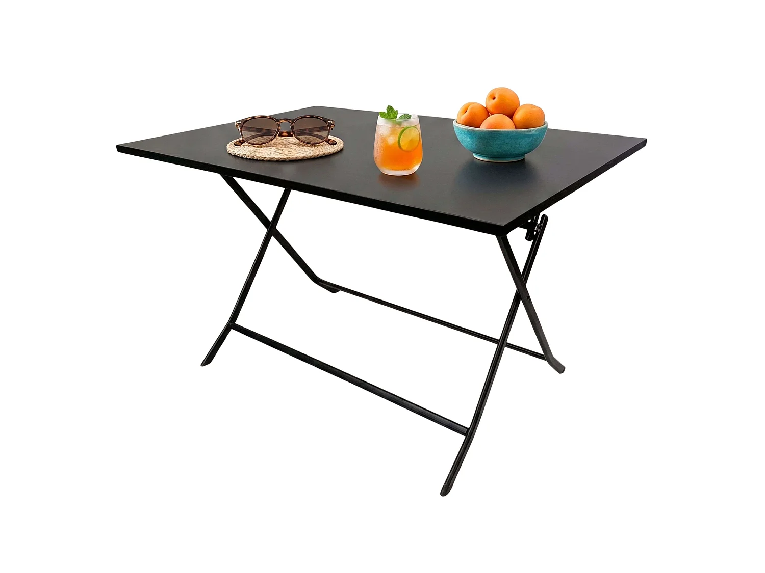 Conjunto de jardim Greensboro Black: mesa e 4 cadeiras dobráveis