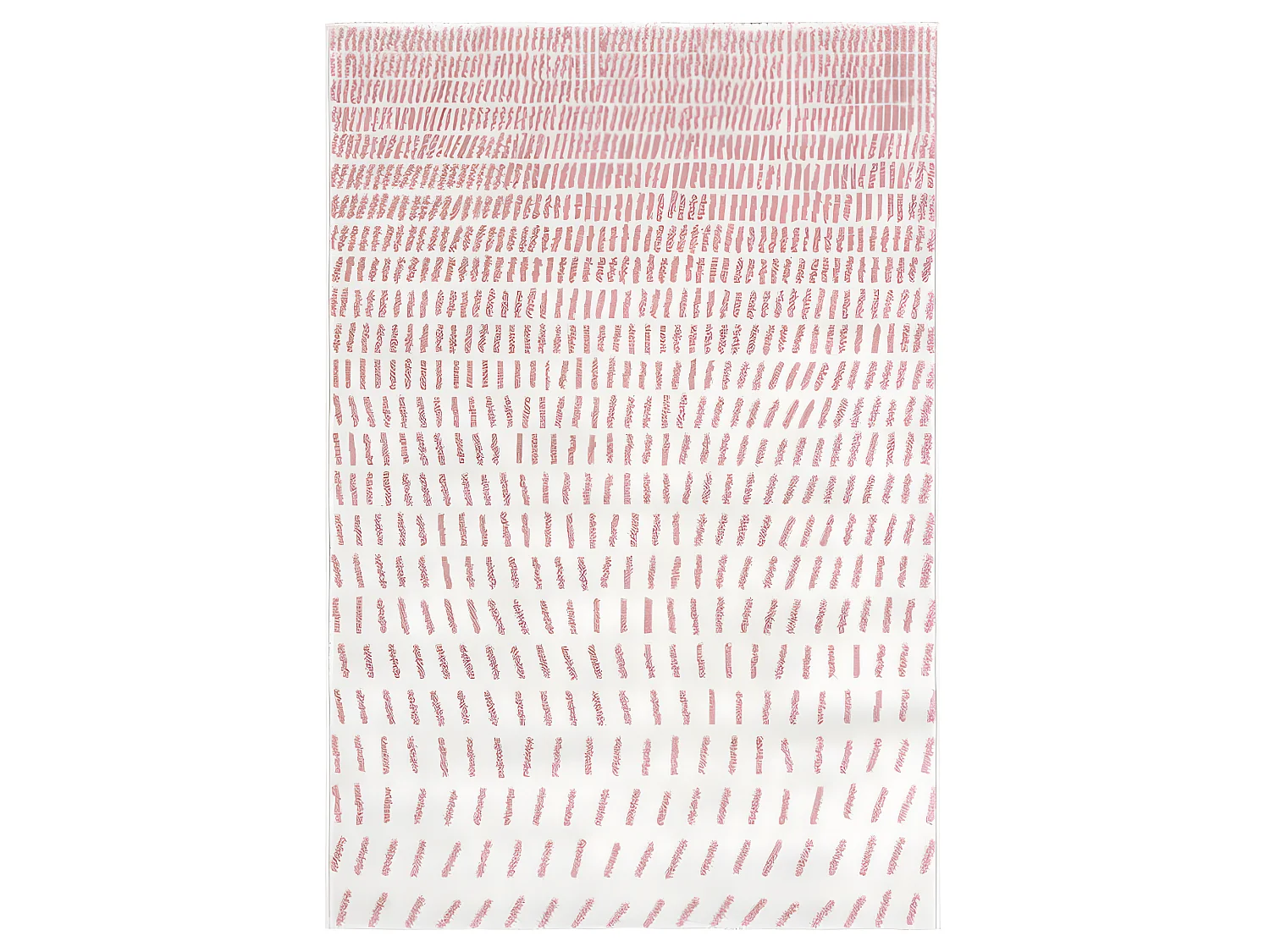 Tapis Salon Shaggy À Motifs Géométrique Rose Et Blanc 100x150 Cm