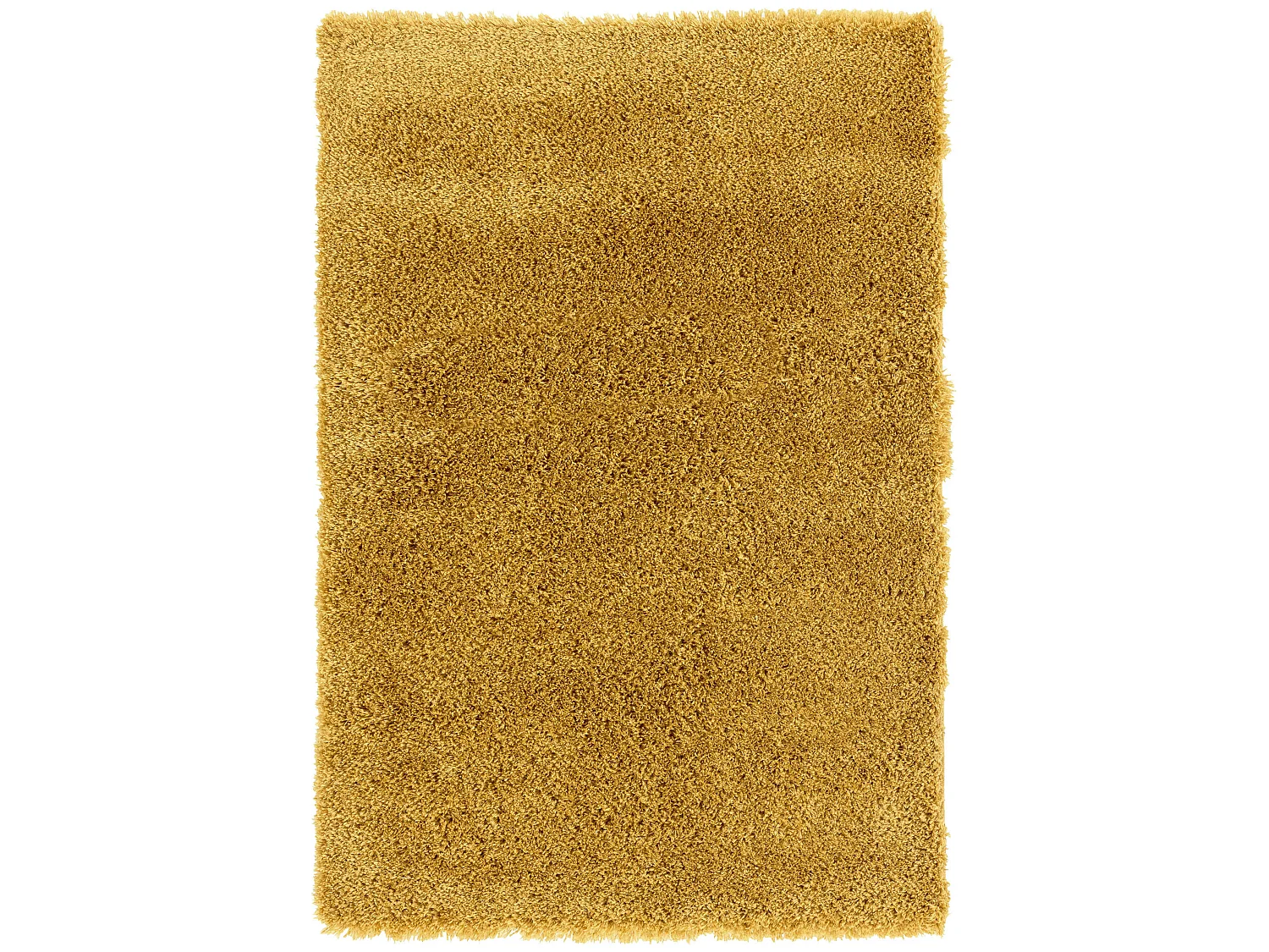 Tapis Salon Chambre Uni Vieux Jaune Shaggy À Poils Longs Doux 100x150 Cm