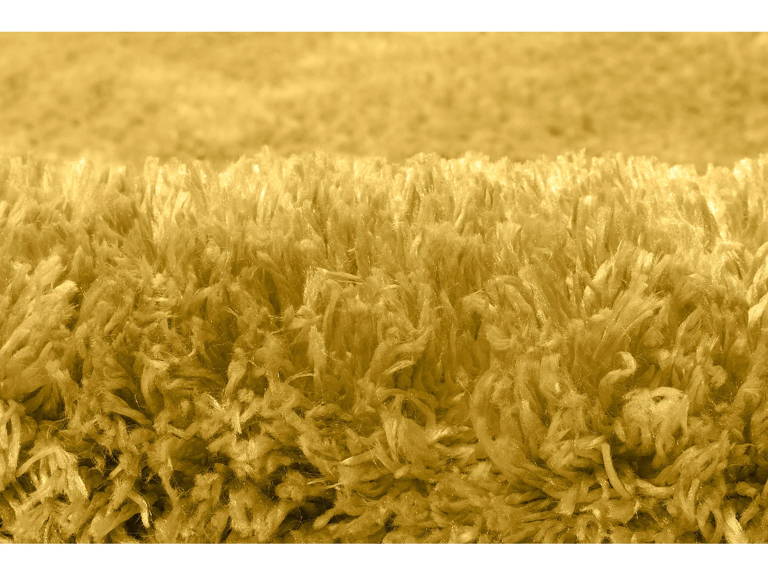 Tapis Salon Chambre Uni Vieux Jaune Shaggy À Poils Longs Doux 100x150 Cm