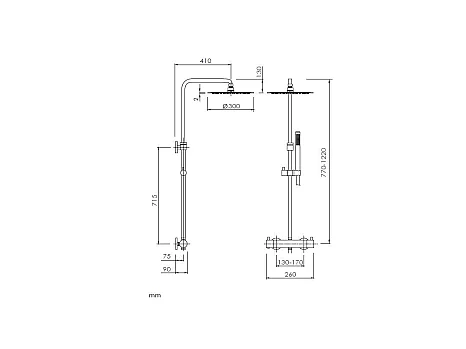 Columna de ducha termostática LOOP 6 colores