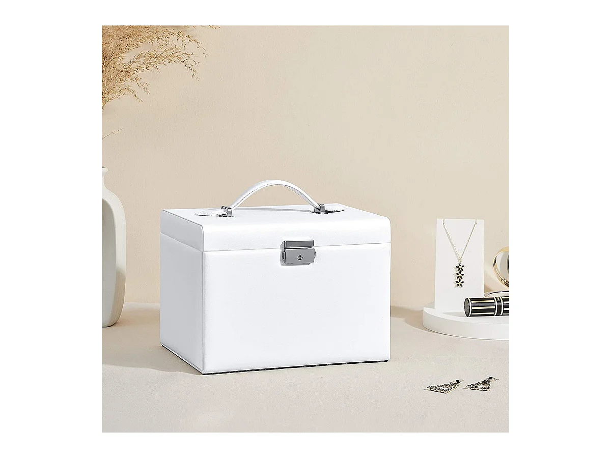 Coffre à bijoux à 4 niveaux avec organisateurs - H16,5 cm