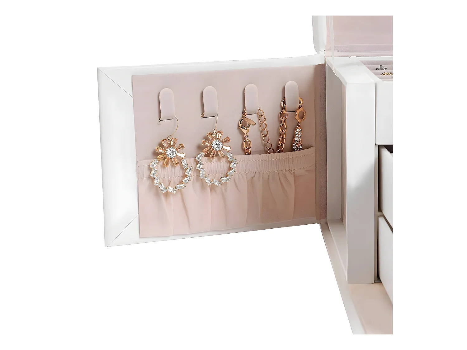 Coffret à bijoux avec 2 tiroirs et rangements - H12 cm