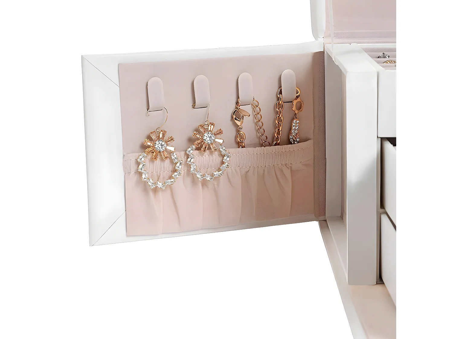 Coffret à bijoux avec 2 tiroirs et rangements - H12 cm