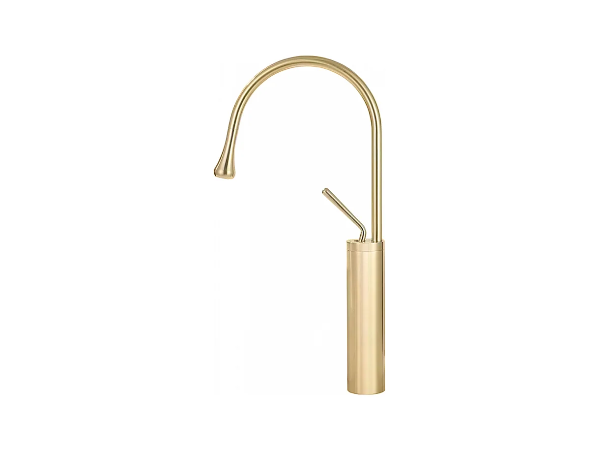 Mitigeur rehaussé pour vasque CALGARY or brossé