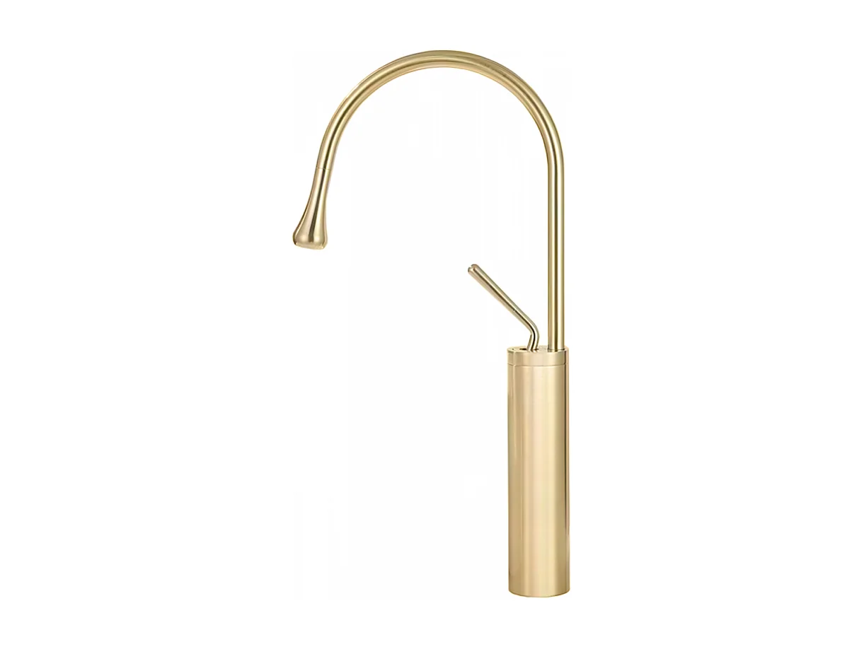 Grifo monomando lavabo alto giratorio CALGARY 48 oro cepillado Dorado