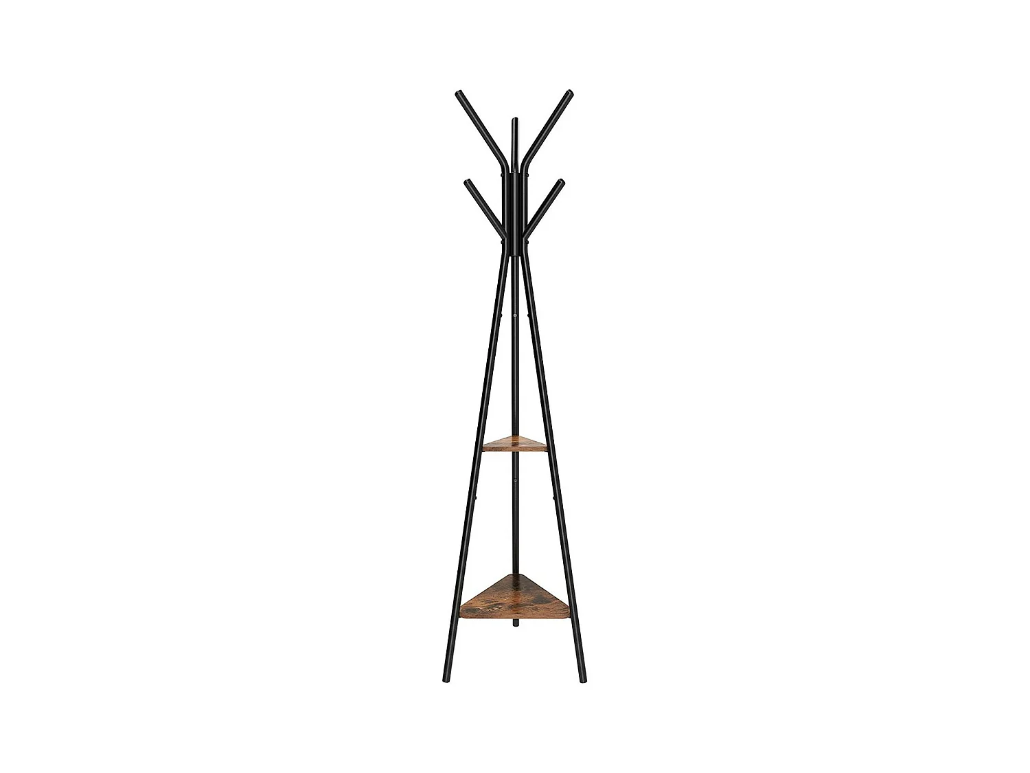 Porte-manteau sur Pieds avec 2 Étagères - H179 cm