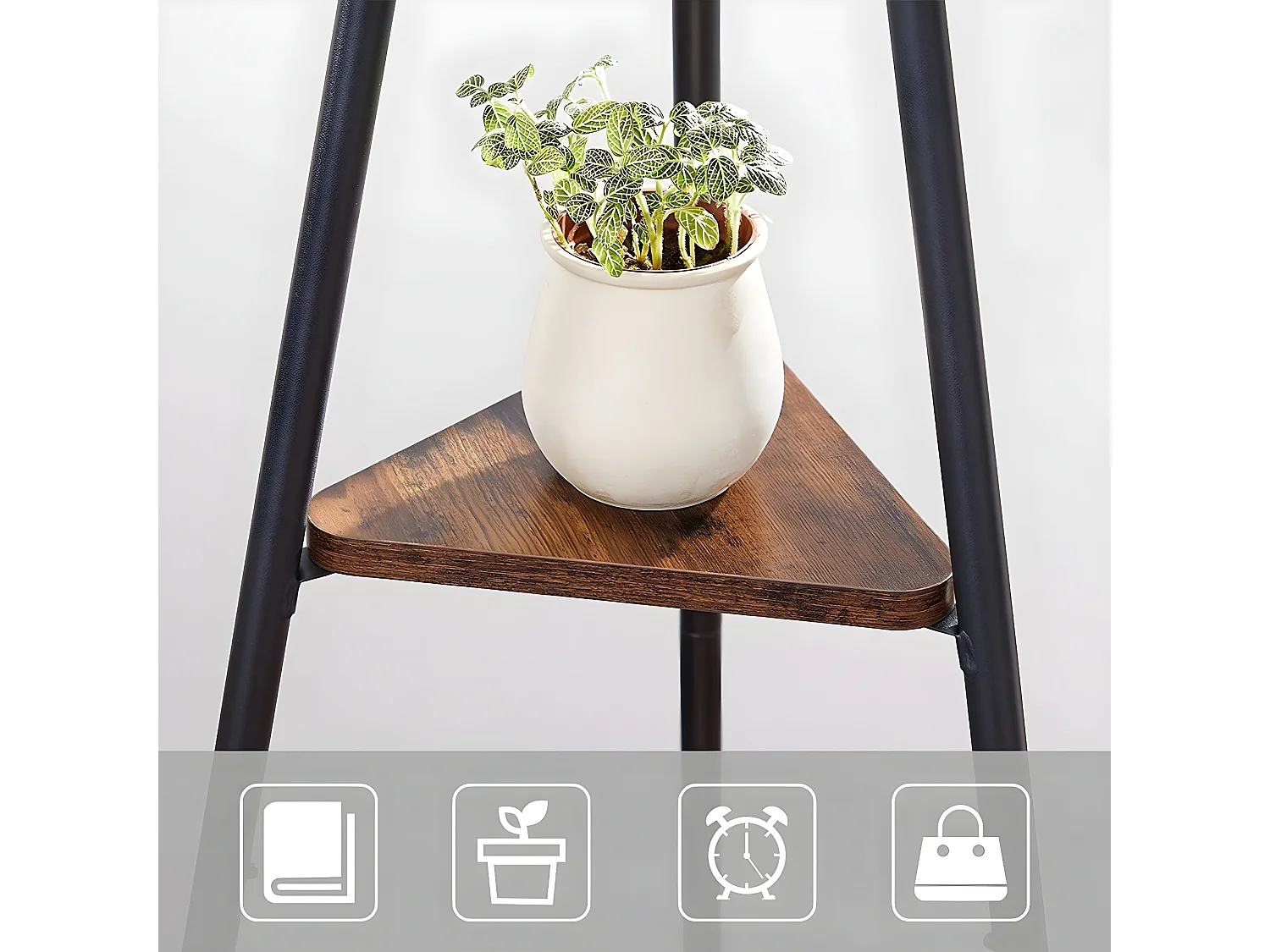 Porte-manteau sur Pieds avec 2 Étagères - H179 cm