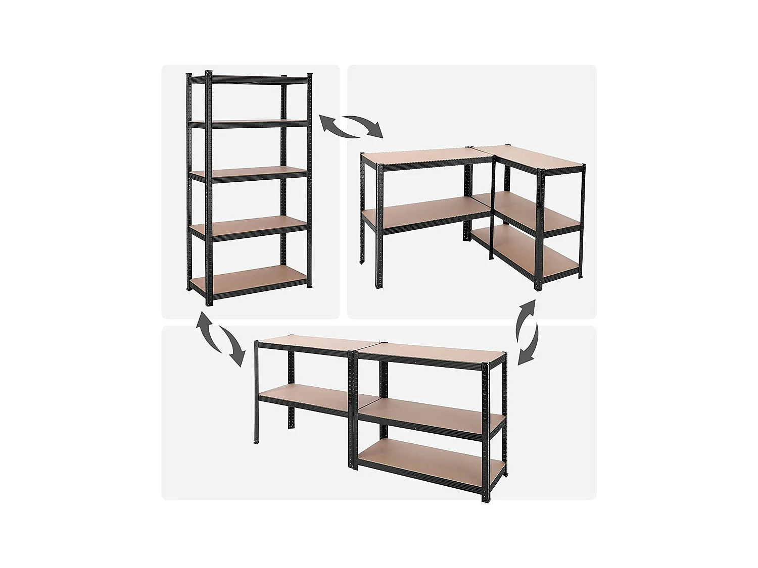 Plank met 5 verstelbare niveaus voor zware belasting - H200 cm