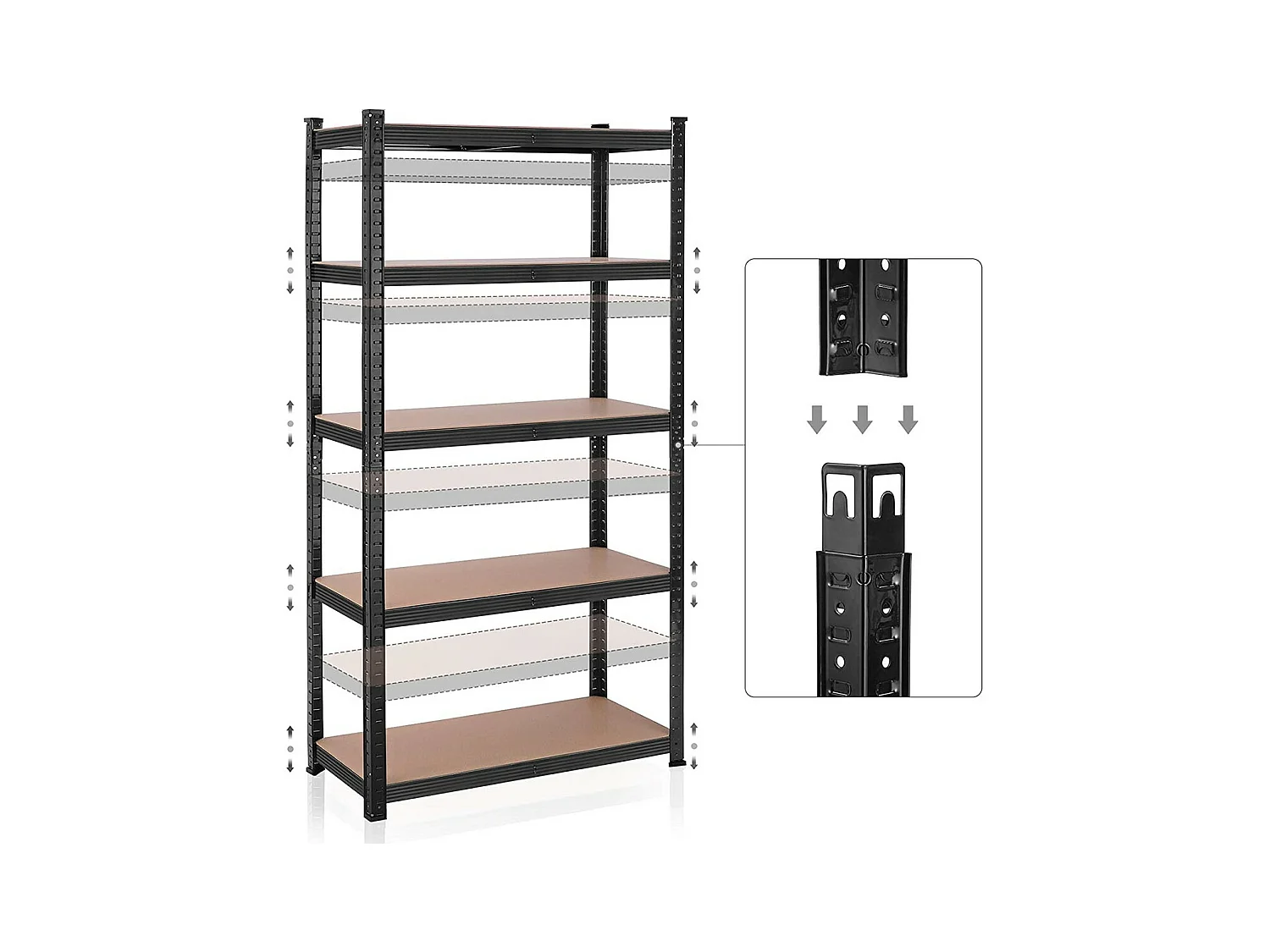 Plank met 5 verstelbare niveaus voor zware belasting - H200 cm