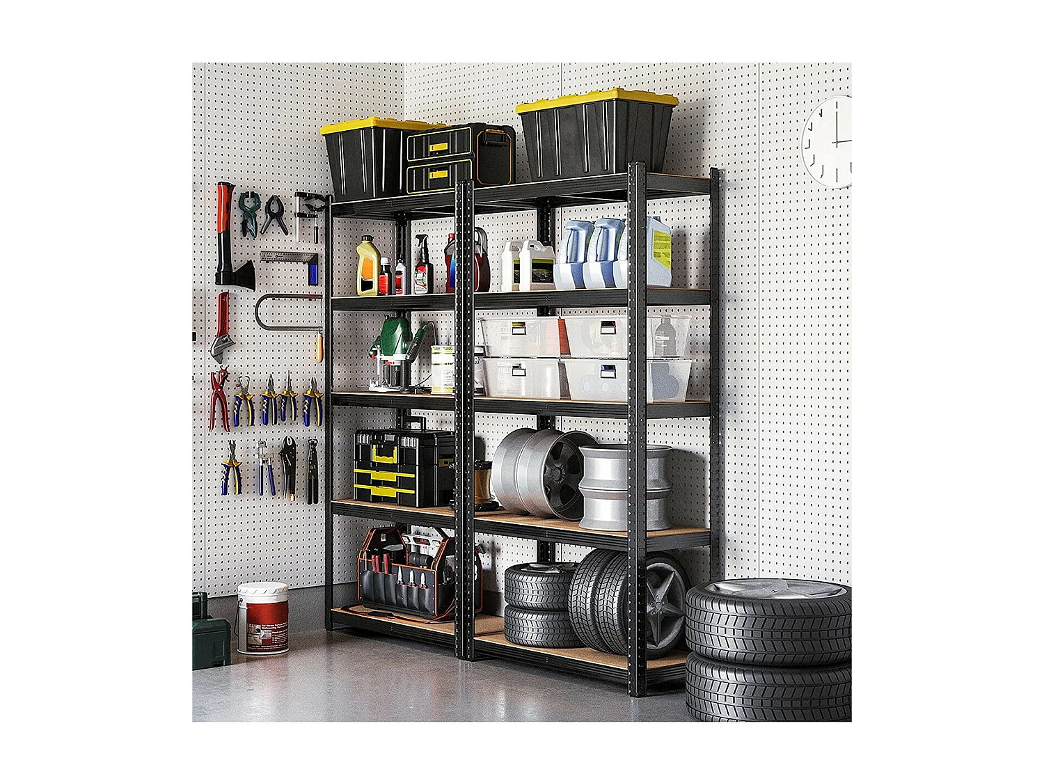 Estantería de 5 niveles ajustables para carga pesada - H200 cm