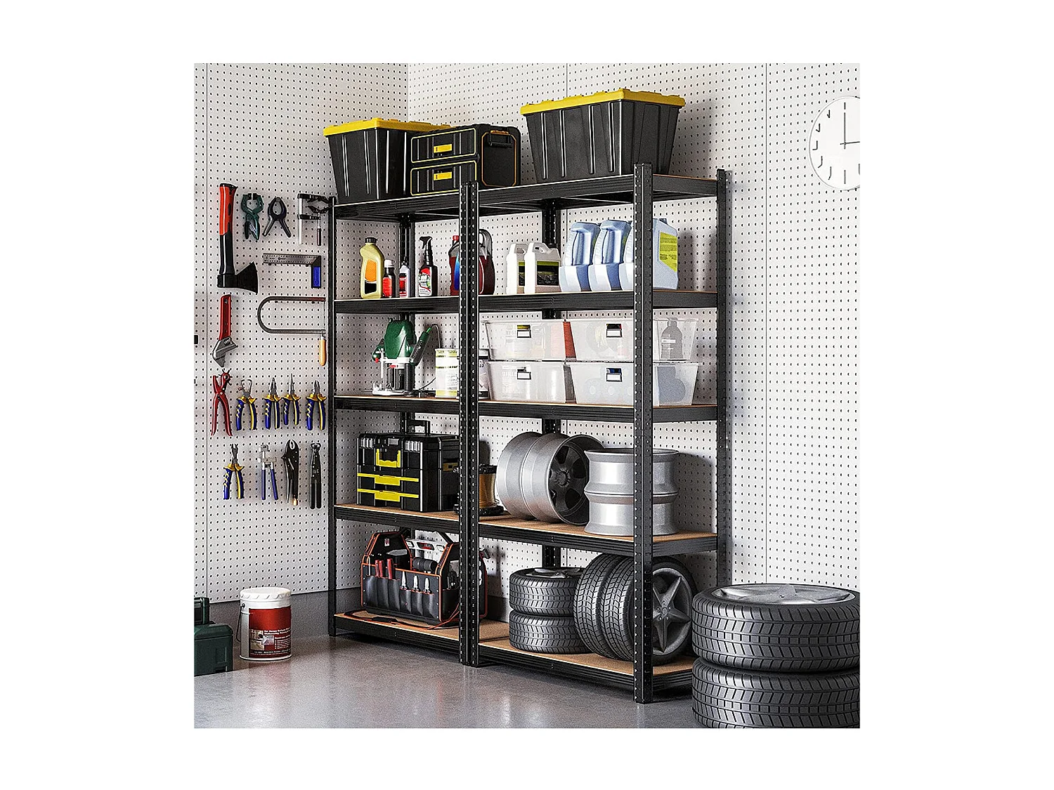 Étagère à 5 niveaux réglables pour charge lourde - H200 cm