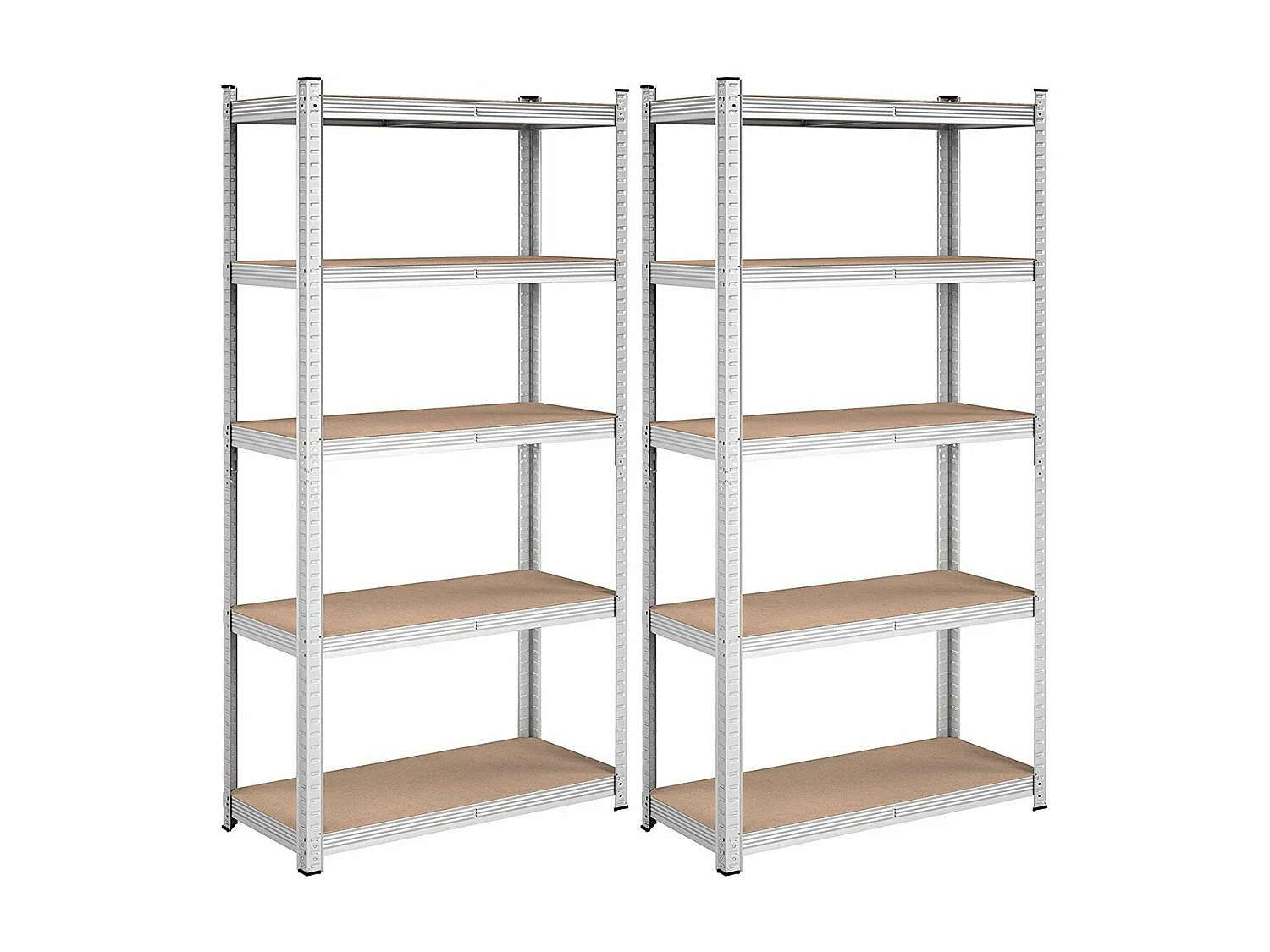 Lot de deux étagères à 5 niveaux avec planches réglables - H180 cm