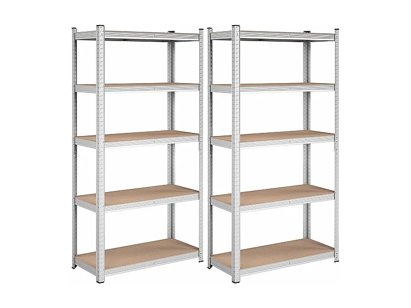 Set di due ripiani a 5 livelli con tavole regolabili - H180 cm