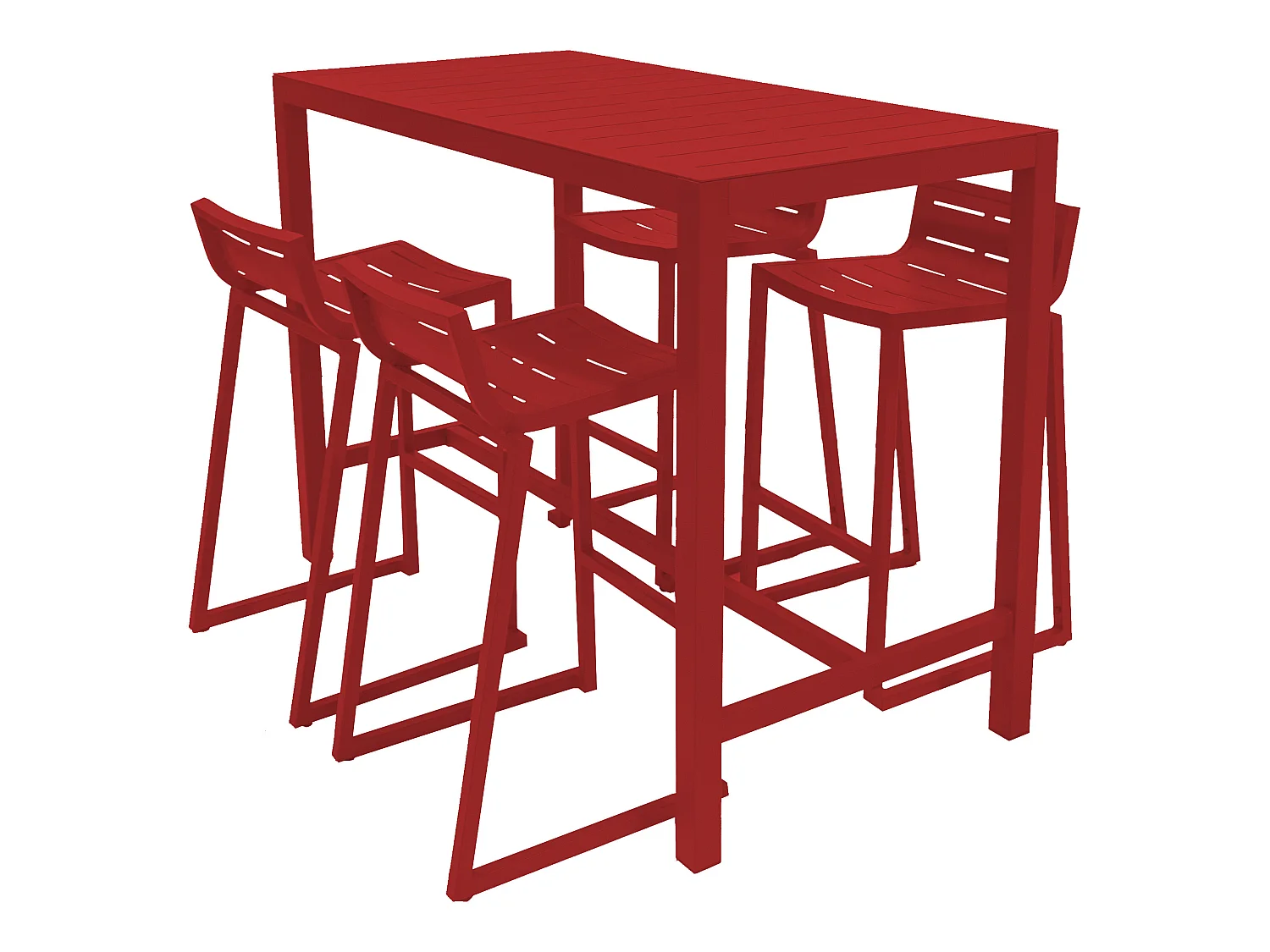 Table De Bar Rectangulaire En Aluminium Coloris Piment