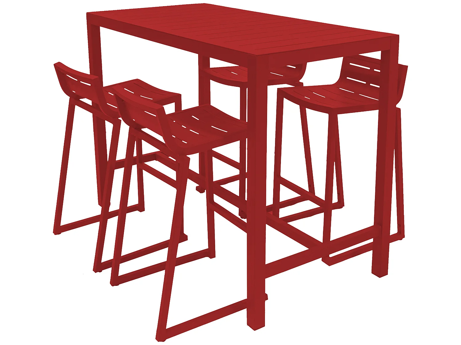 Table De Bar Rectangulaire En Aluminium Coloris Piment