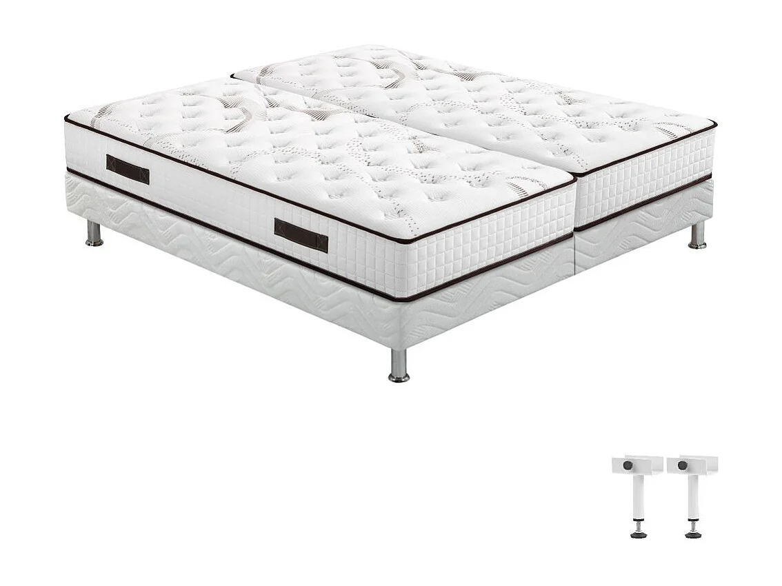 Matelas + sommier tapissier 2x80x200 Mousse - Myriade - Soutien medium