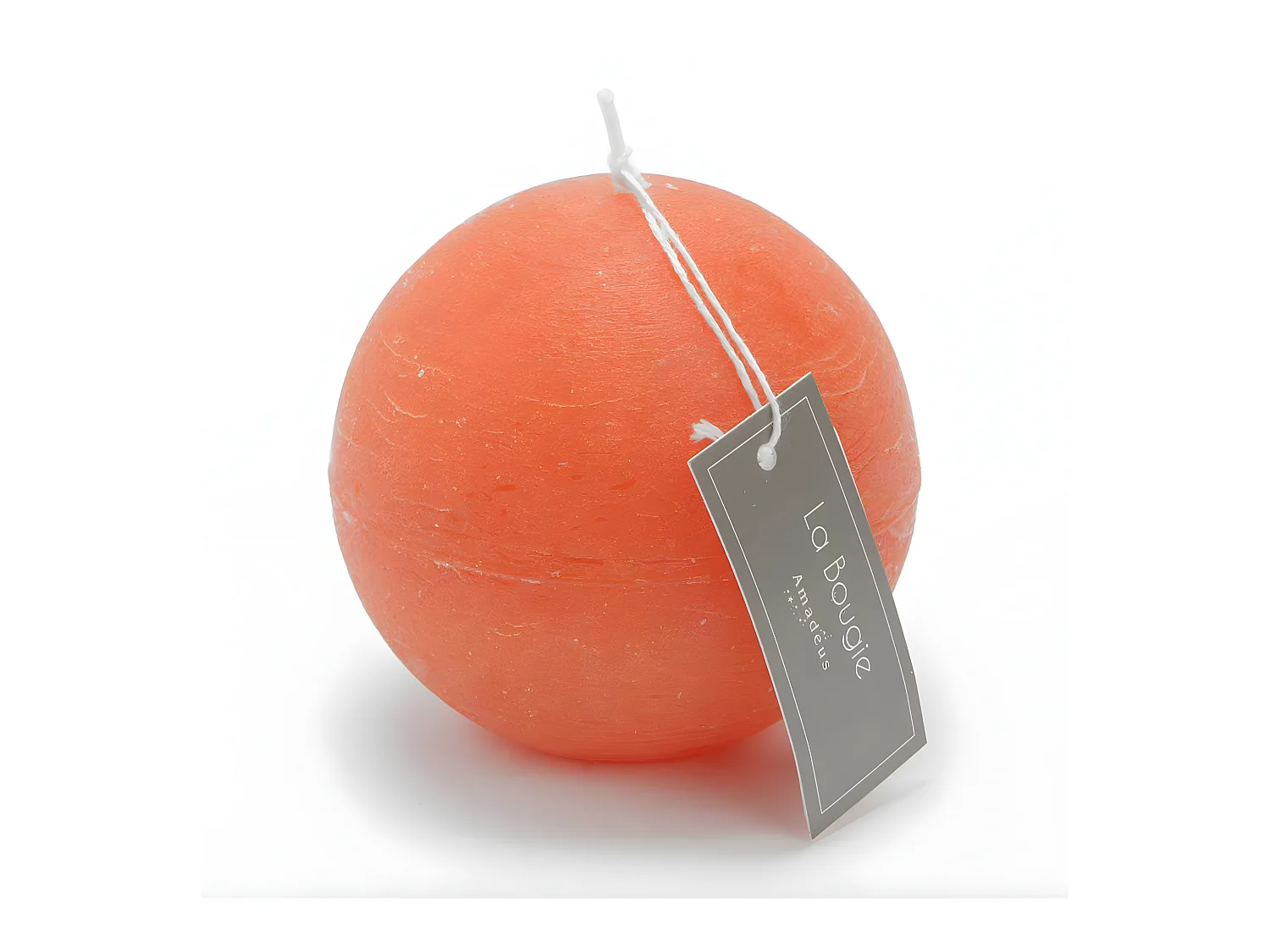 Bougie grande sphère 8 cm orange (lot de 6)