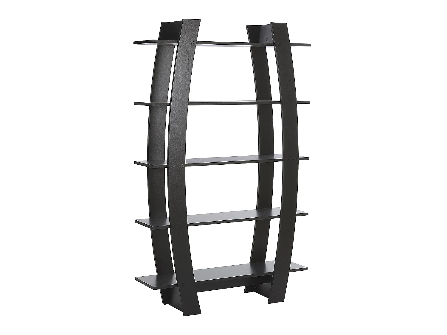 Regal in mattem Schwarz mit 5 belastbaren Regalböden modernes Design Kener