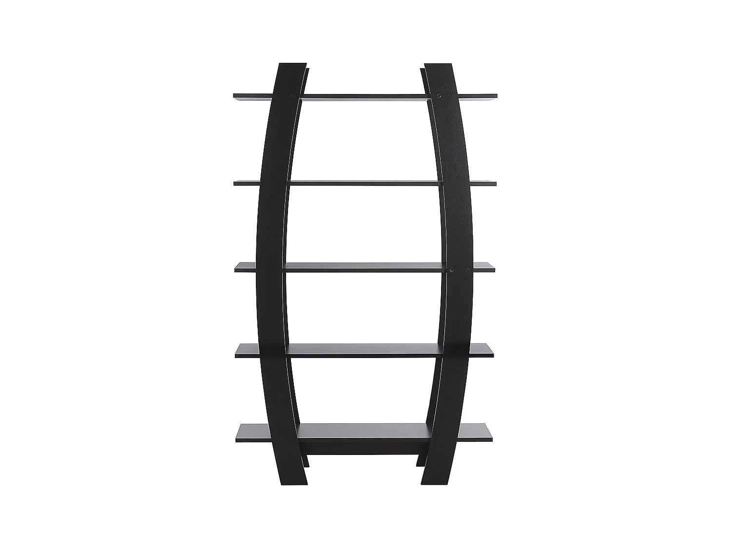 Regal in mattem Schwarz mit 5 belastbaren Regalböden modernes Design Kener