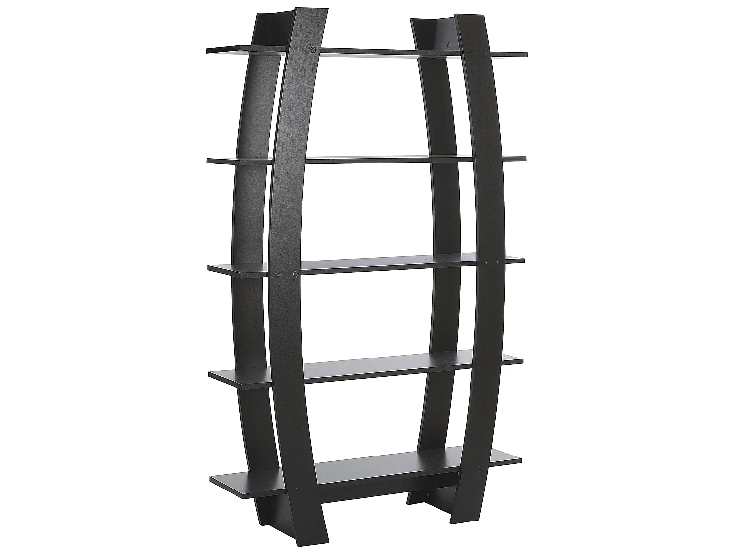 Regal in mattem Schwarz mit 5 belastbaren Regalböden modernes Design Kener