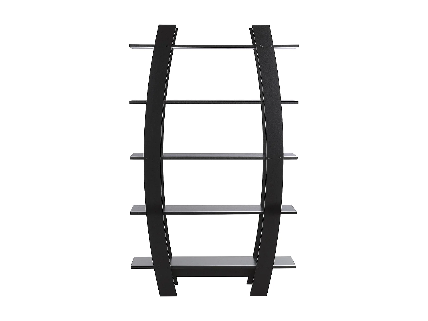 Regal in mattem Schwarz mit 5 belastbaren Regalböden modernes Design Kener