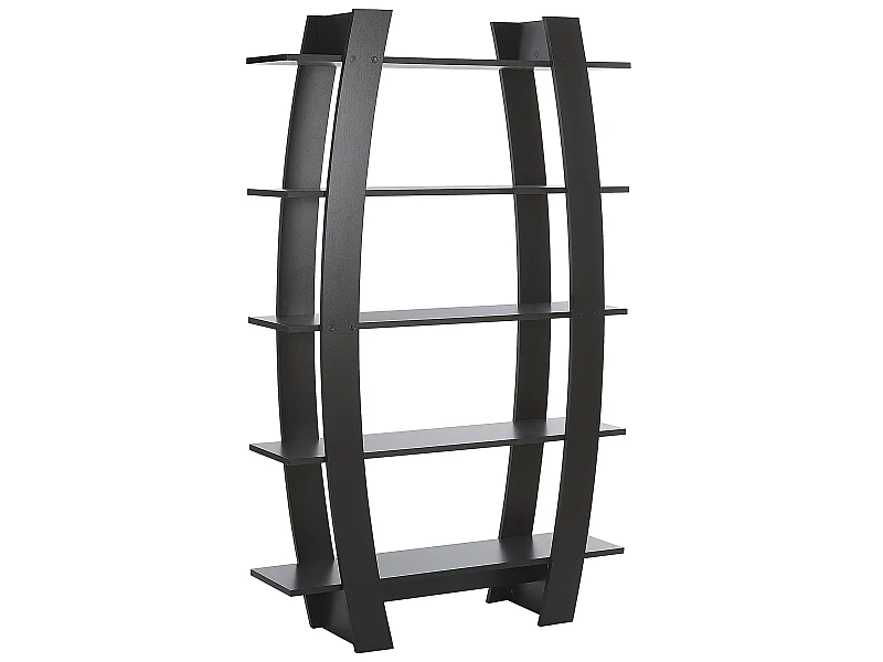 Regal in mattem Schwarz mit 5 belastbaren Regalböden modernes Design Kener