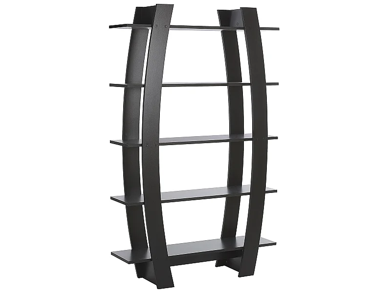 Regal in mattem Schwarz mit 5 belastbaren Regalböden modernes Design Kener