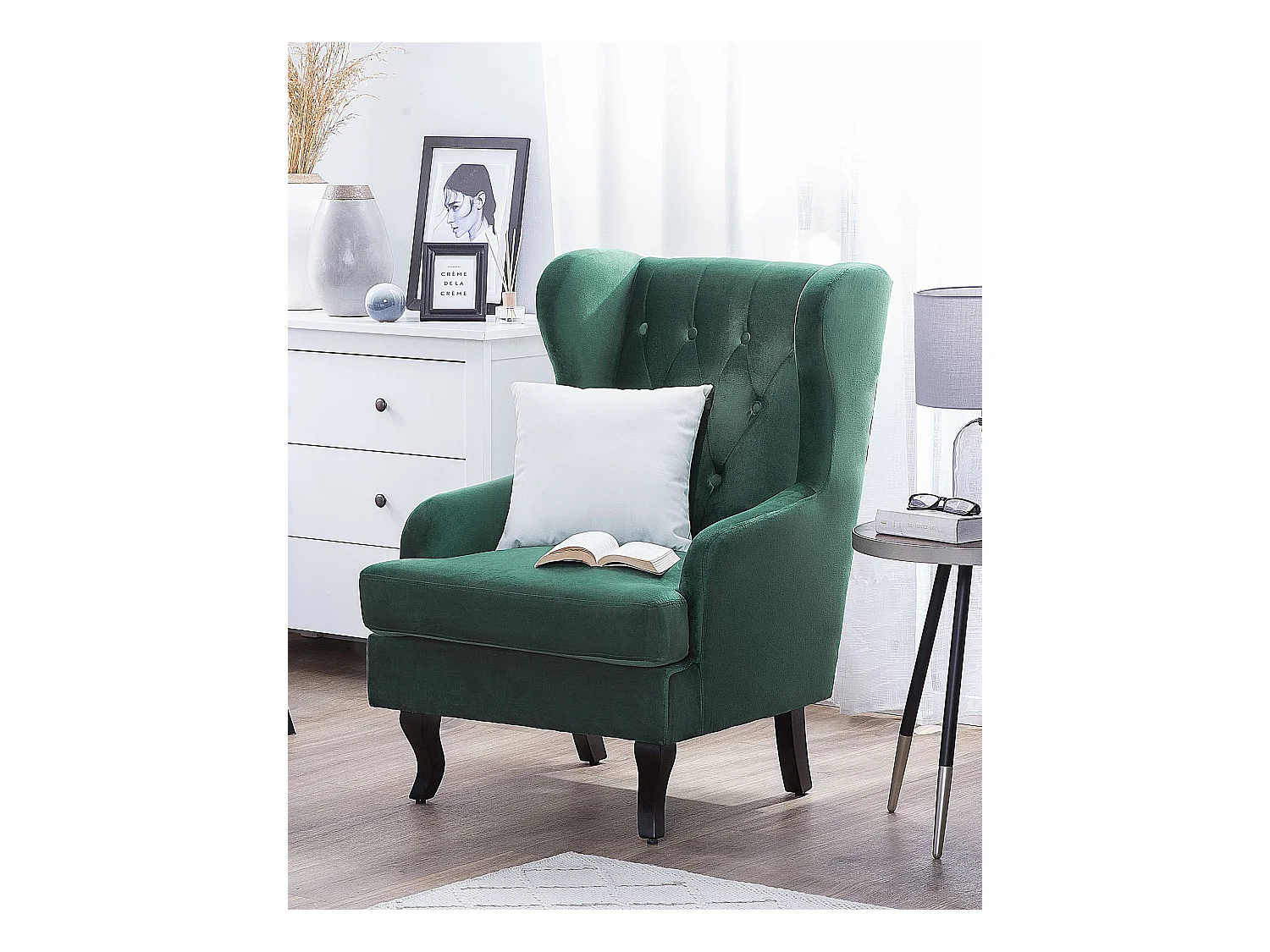 Poltrona ALTA Velluto Verde scuro