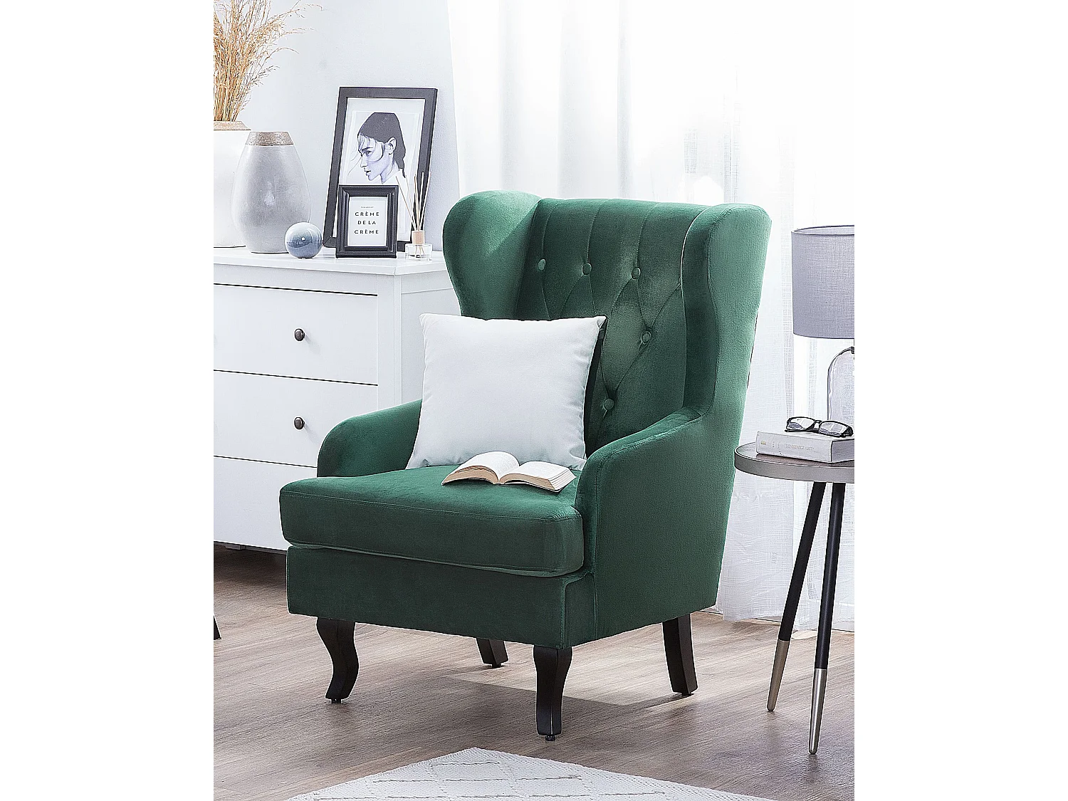 Fauteuil ALTA Velours Vert foncé