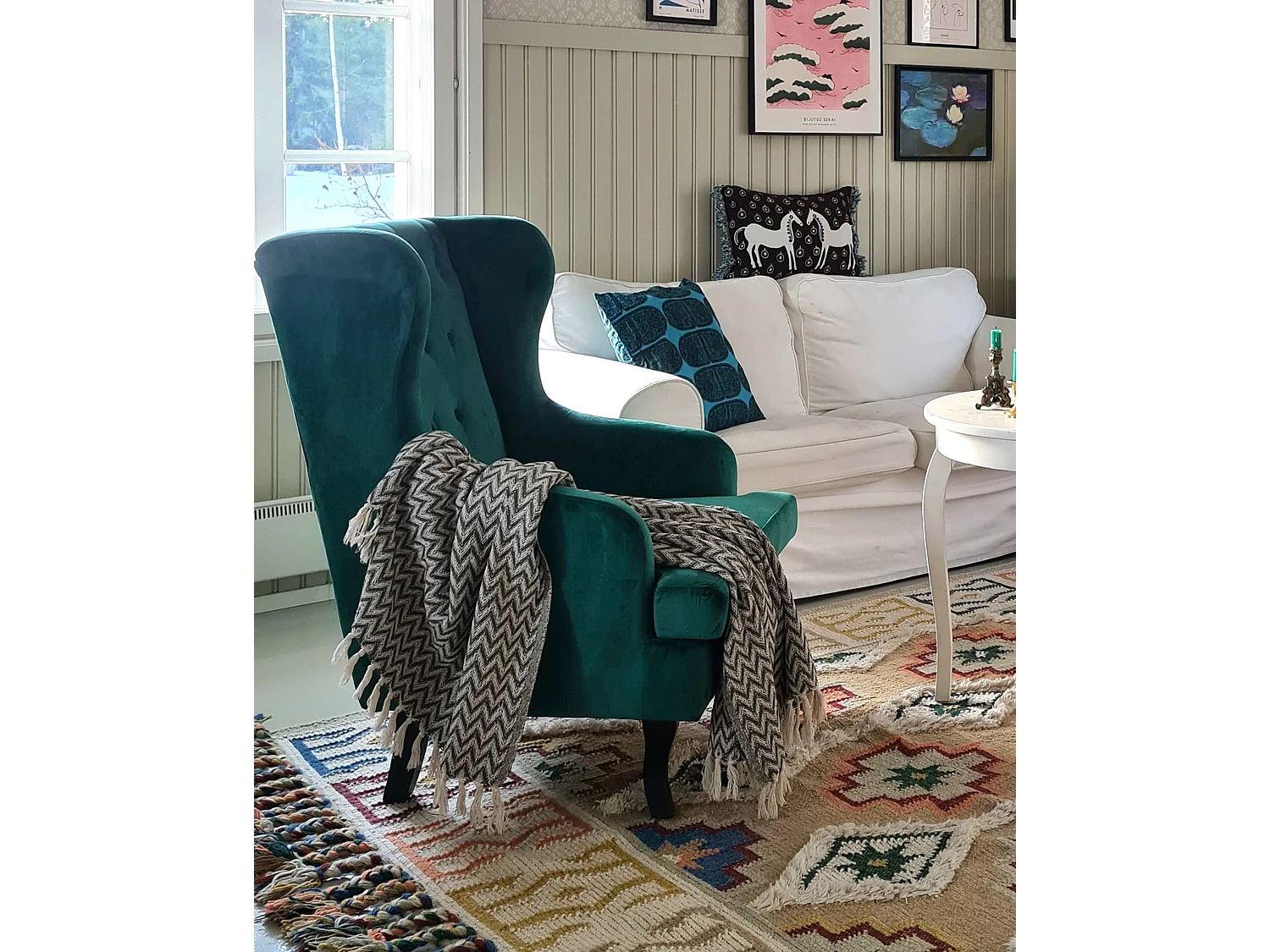 Fauteuil ALTA Velours Vert foncé