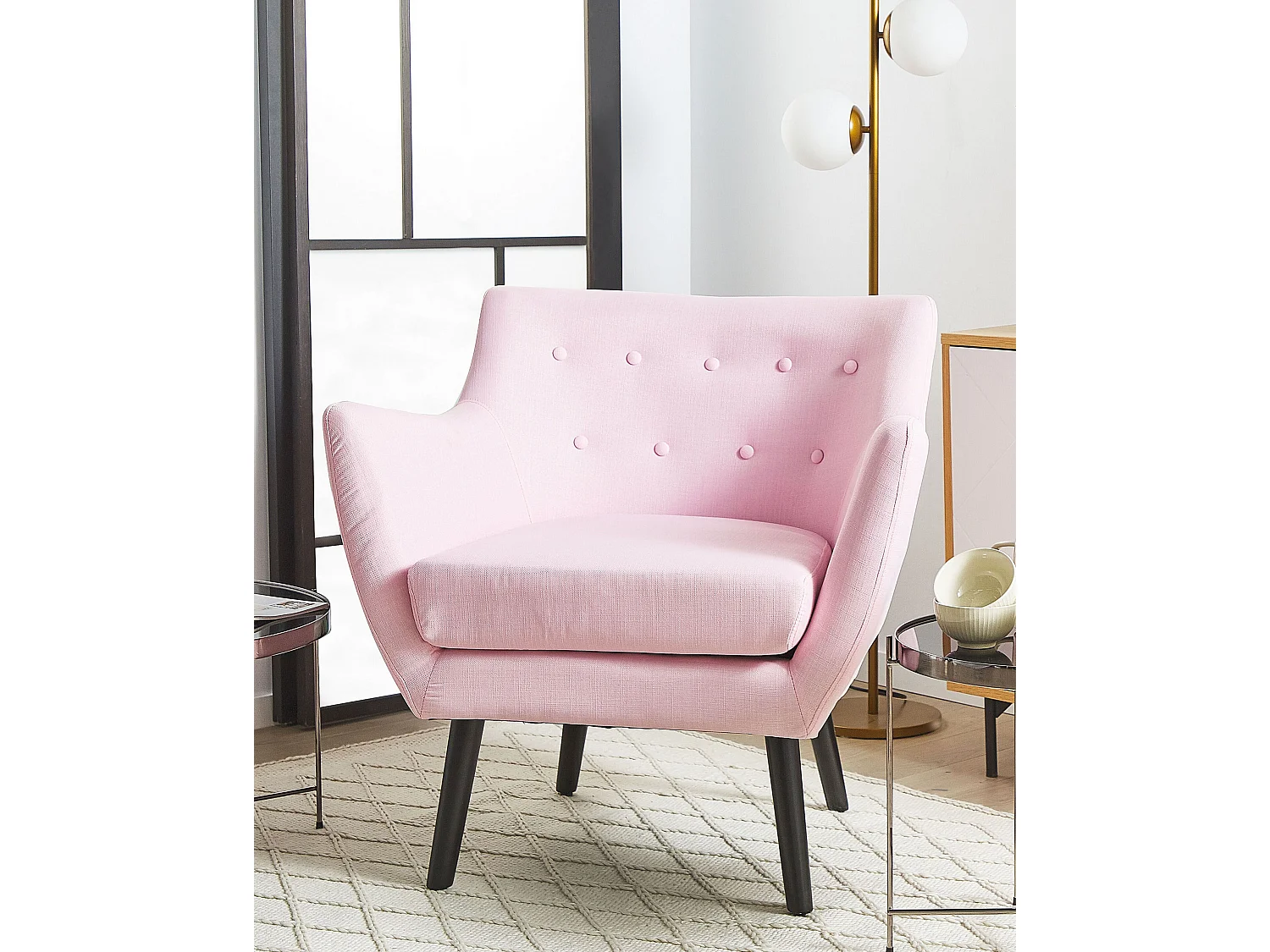 Poltrona DRAMMEN Tessuto Rosa