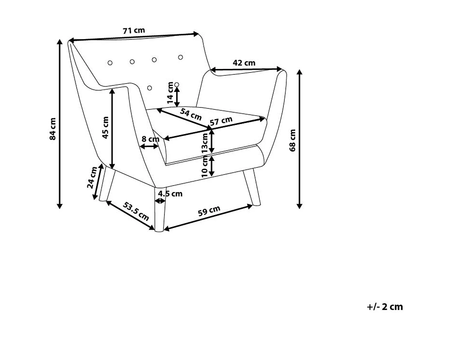 Poltrona DRAMMEN Tessuto Rosa