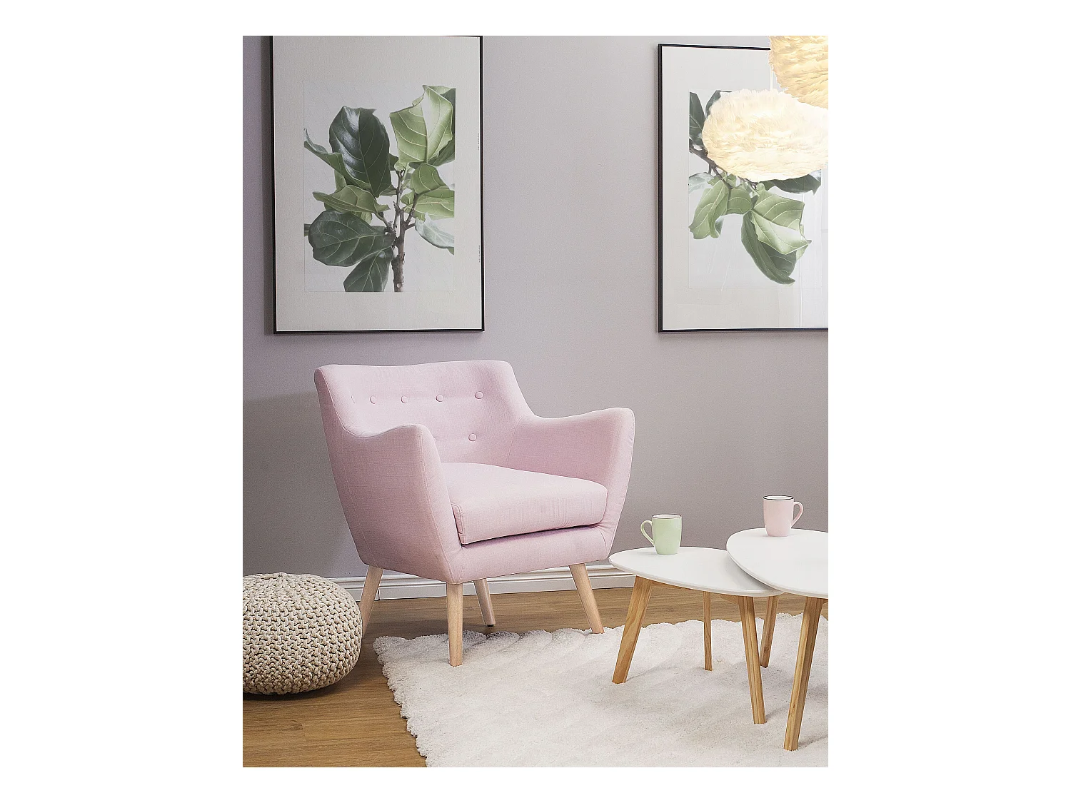 Fauteuil DRAMMEN Stof Roze