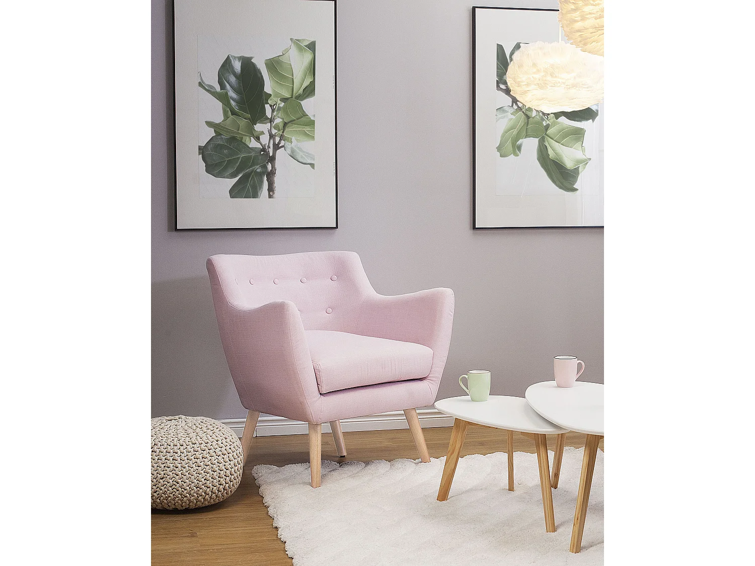 Fauteuil DRAMMEN Tissu Rose