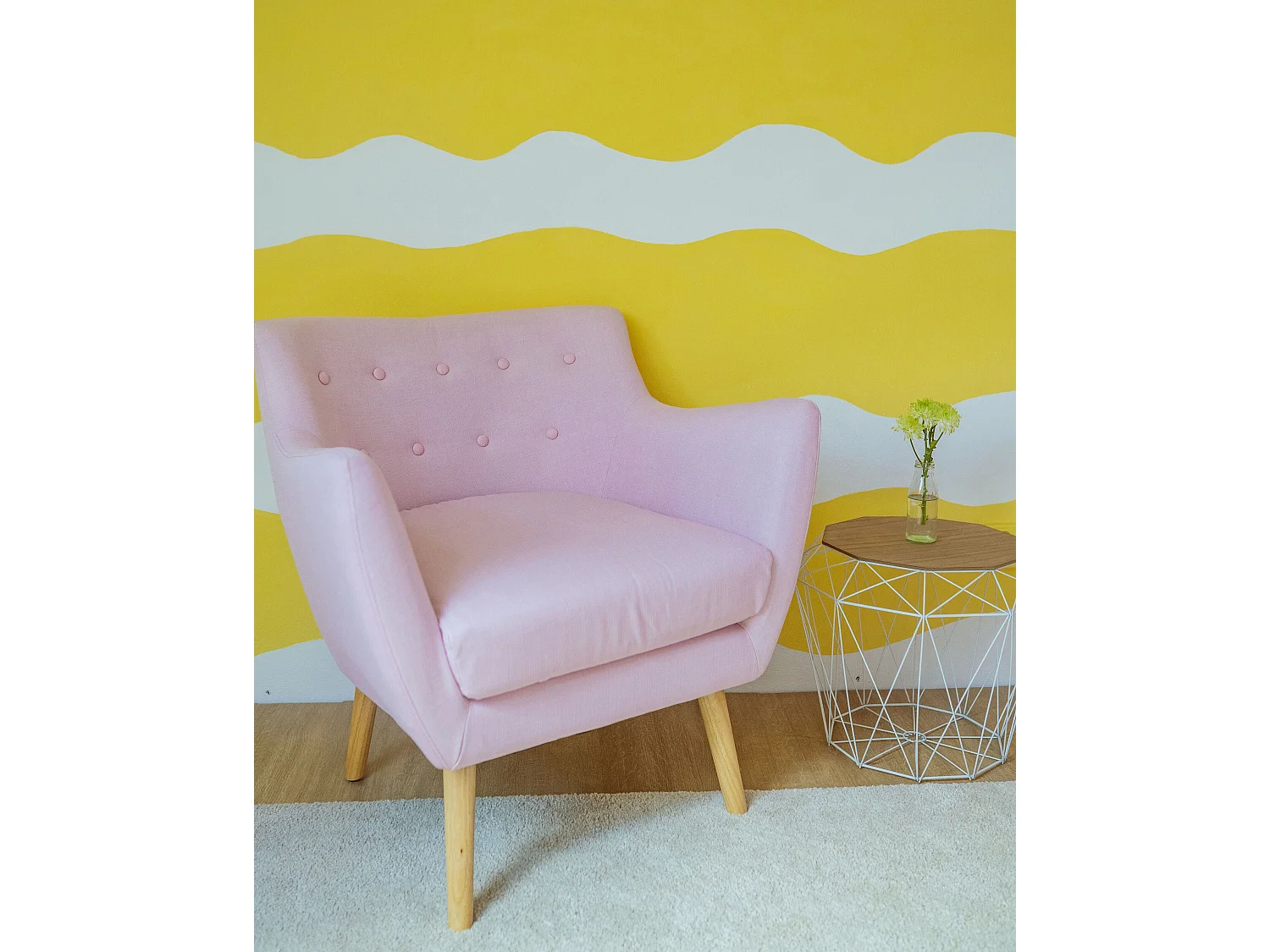 Fauteuil DRAMMEN Tissu Rose