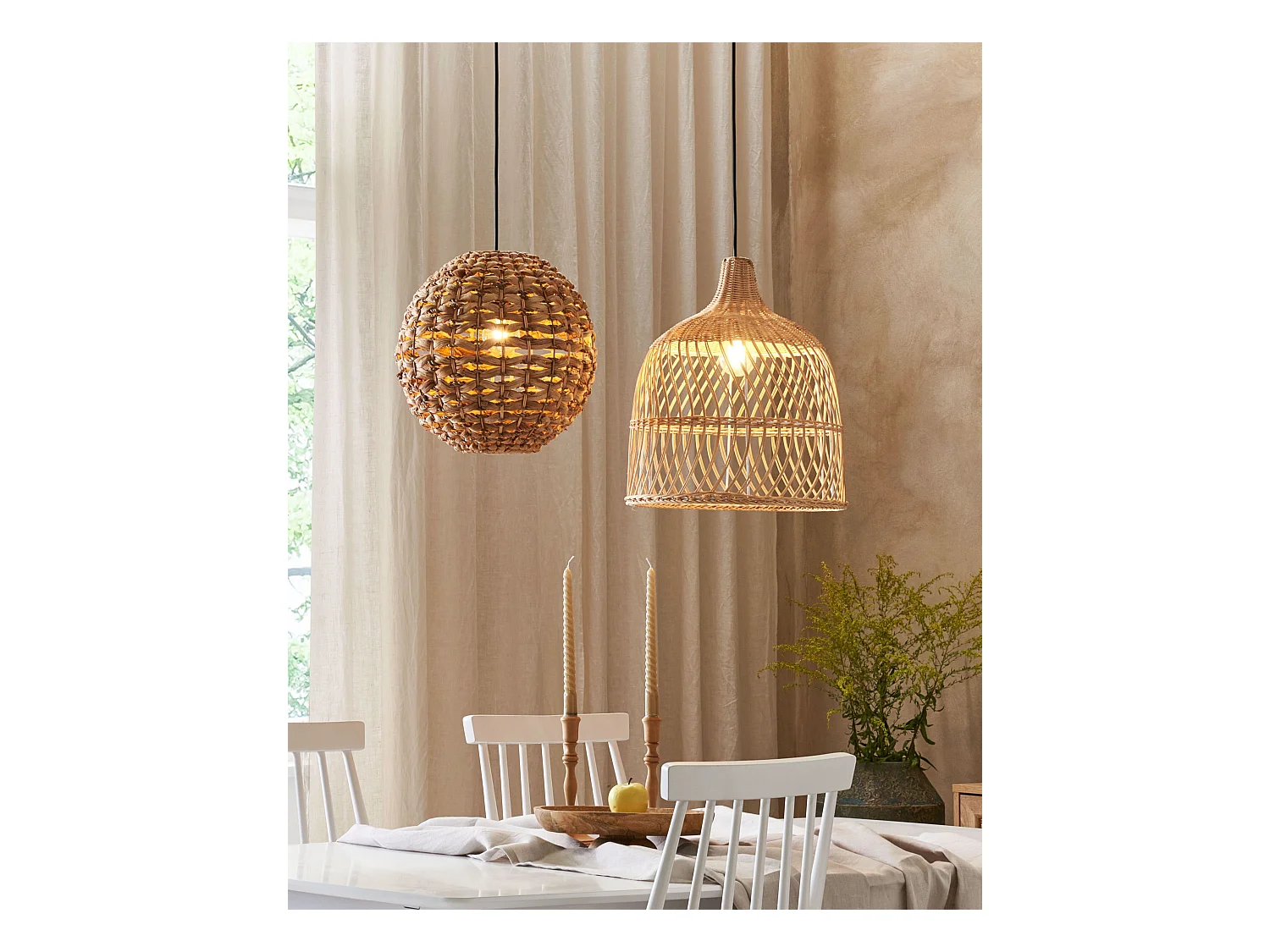 Hanglamp SIWAZE Papier touw Bruin