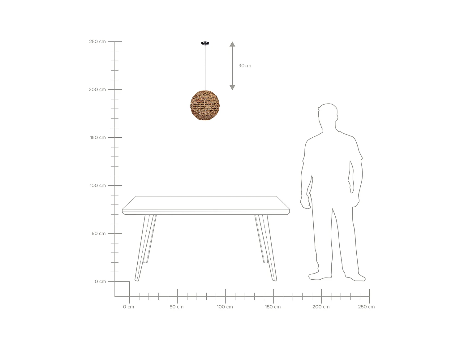 Hanglamp SIWAZE Papier touw Bruin