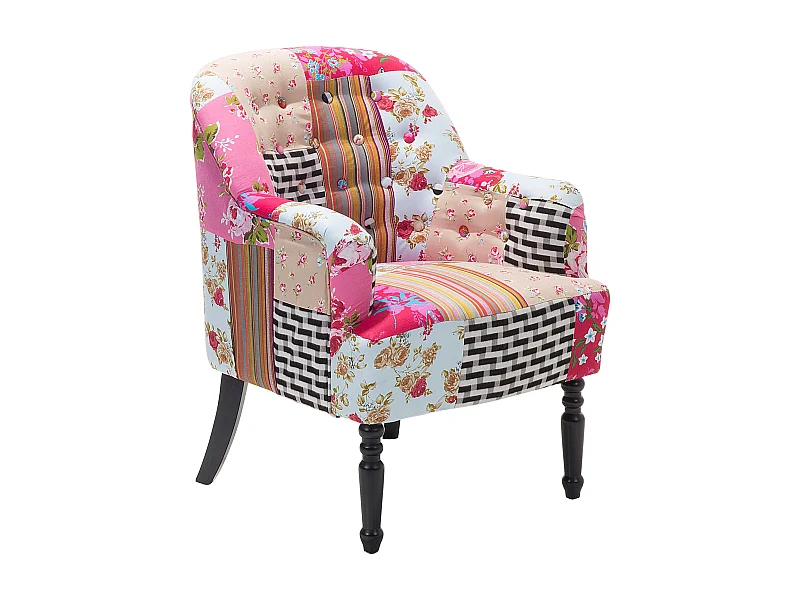 Fauteuil MANDAL Tissu Rose