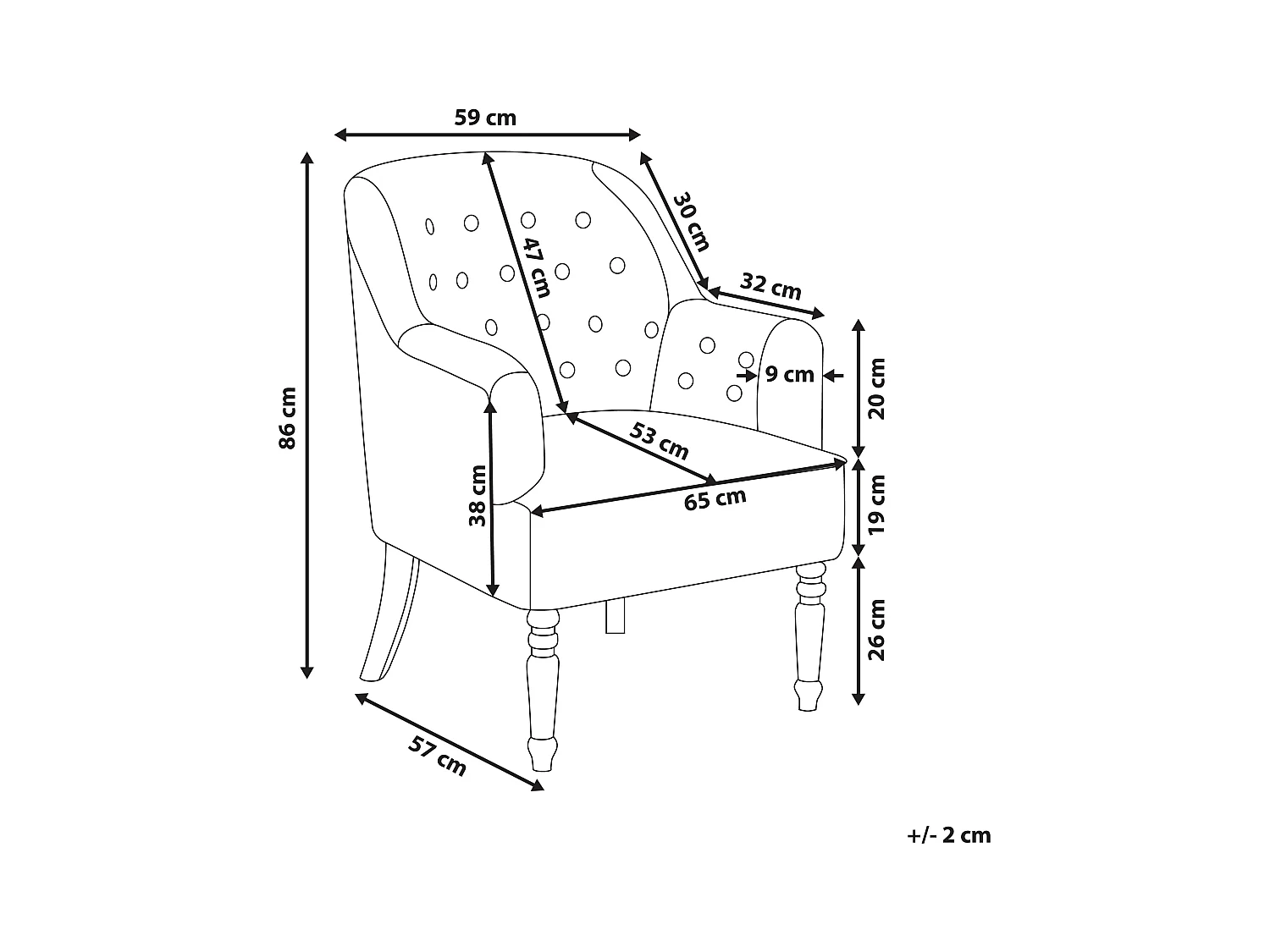 Fauteuil MANDAL Tissu Rose