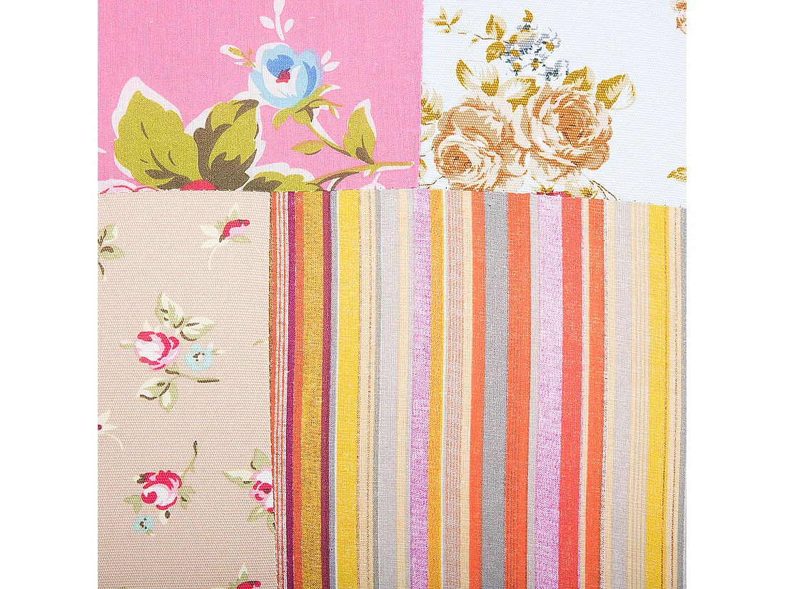 Trendy Sessel Polsterbezug dekorative Füße Patchwork bunt rosa Mandal