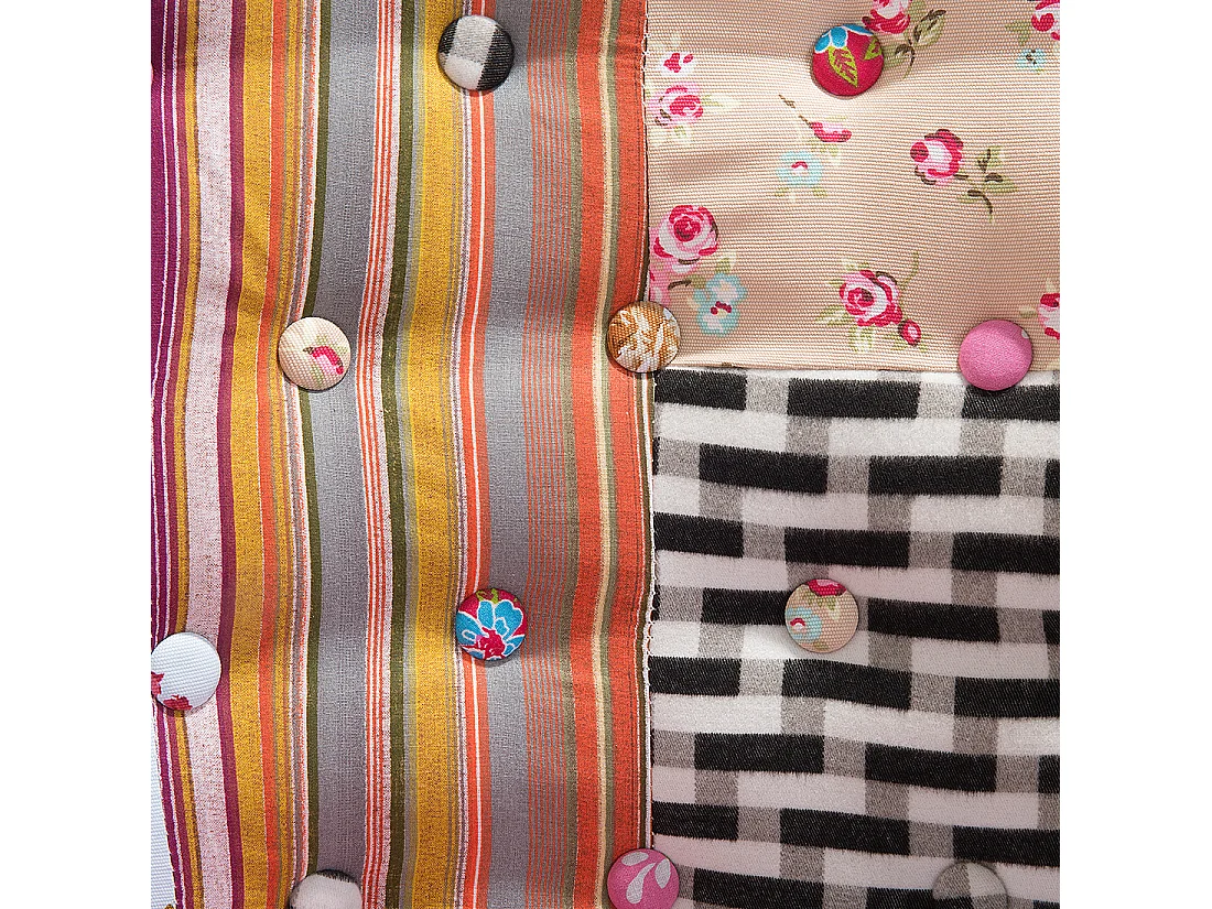 Trendy Sessel Polsterbezug dekorative Füße Patchwork bunt rosa Mandal