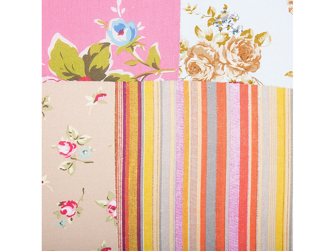 Trendy Sessel Polsterbezug dekorative Füße Patchwork bunt rosa Mandal