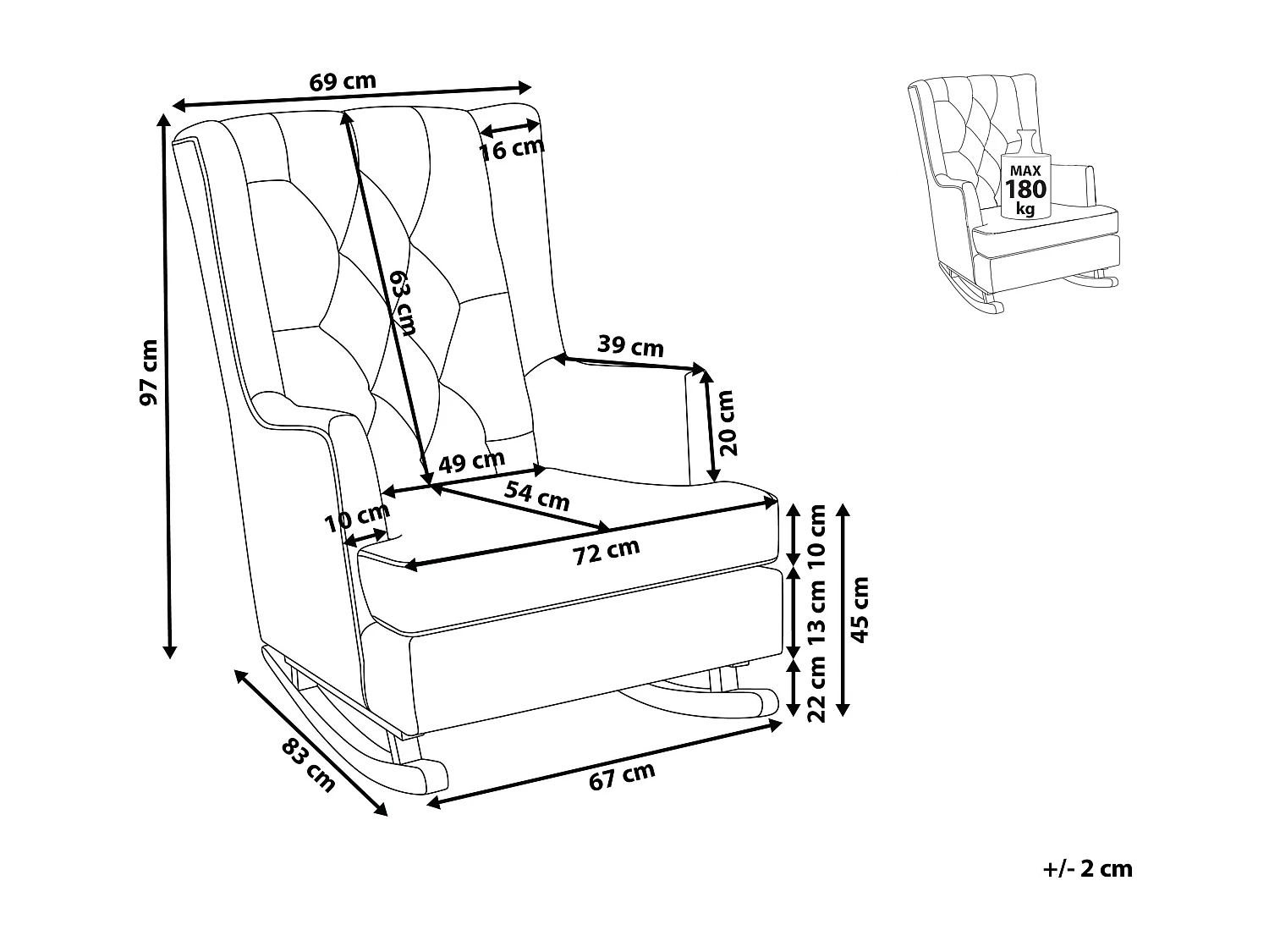 Fotel bujany TRONDHEIM Miętowy