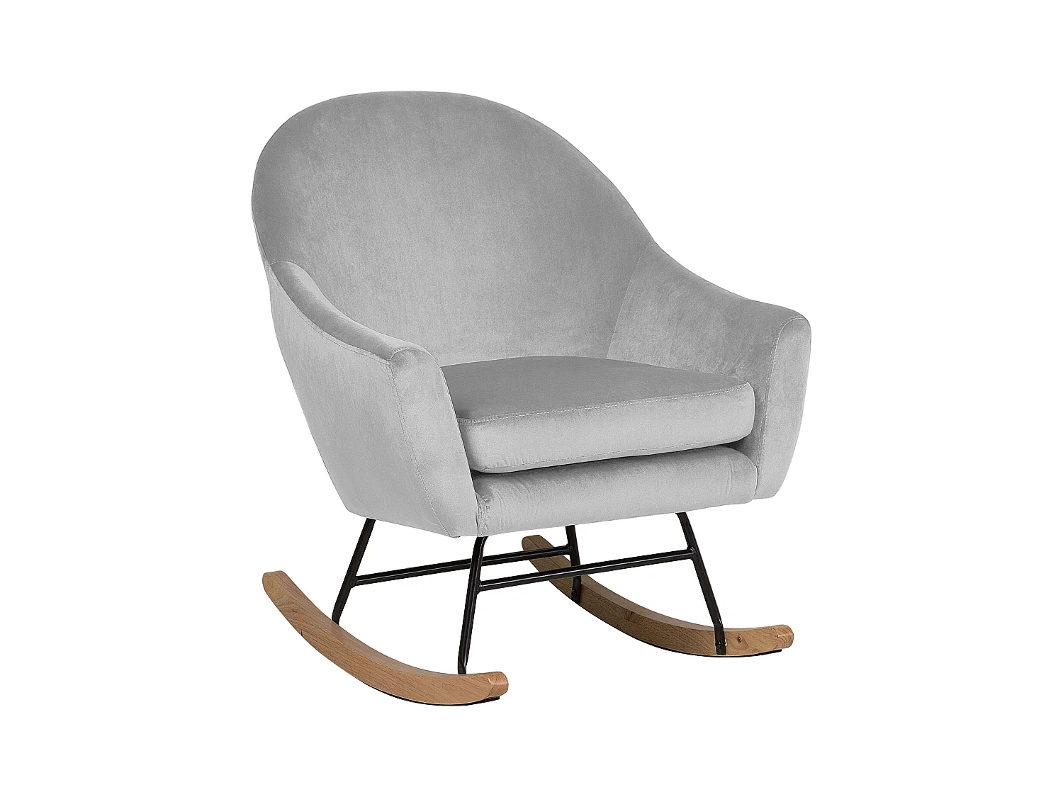 Fauteuil à bascule OXIE Velours Gris clair