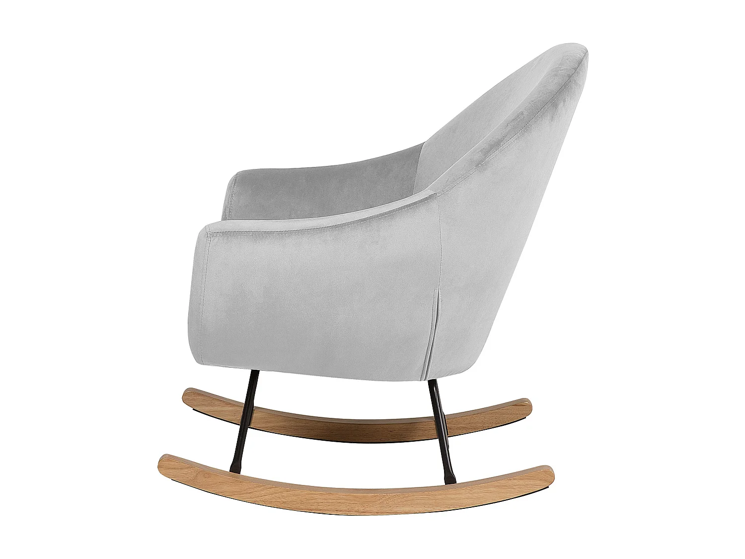 Fotel bujany OXIE Welur Jasnoszary