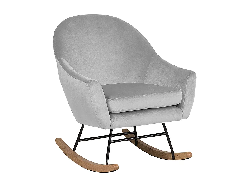 Schommelstoel OXIE Fluweel Lichtgrijs