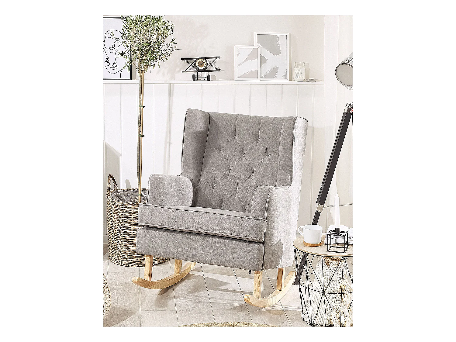 Fotel bujany TRONDHEIM Jasnoszary